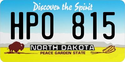 ND license plate HPO815