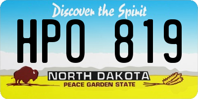 ND license plate HPO819