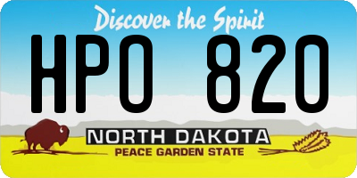 ND license plate HPO820