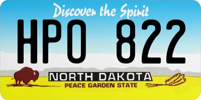 ND license plate HPO822