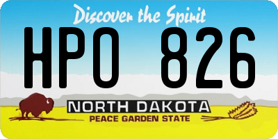 ND license plate HPO826