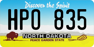 ND license plate HPO835