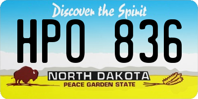 ND license plate HPO836