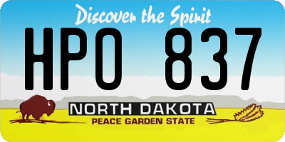 ND license plate HPO837