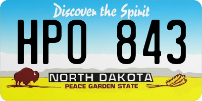 ND license plate HPO843