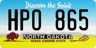 ND license plate HPO865