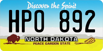 ND license plate HPO892