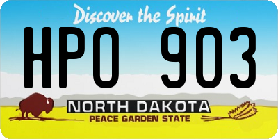 ND license plate HPO903