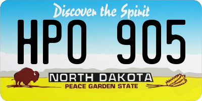 ND license plate HPO905