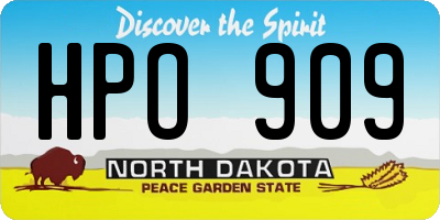 ND license plate HPO909