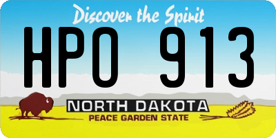 ND license plate HPO913