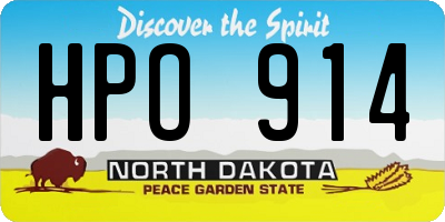 ND license plate HPO914