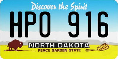 ND license plate HPO916
