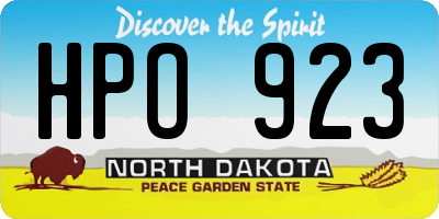 ND license plate HPO923