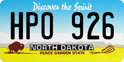 ND license plate HPO926