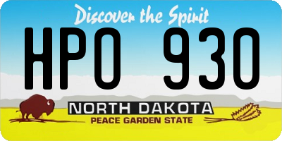 ND license plate HPO930