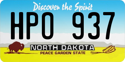 ND license plate HPO937