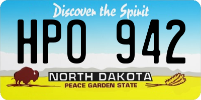 ND license plate HPO942
