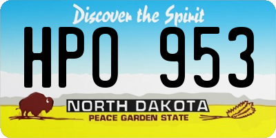 ND license plate HPO953