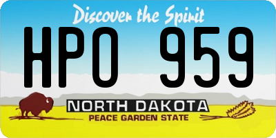 ND license plate HPO959