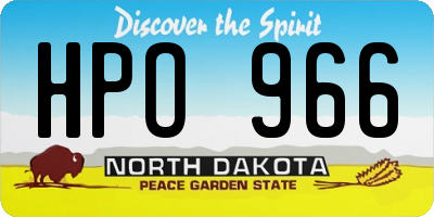 ND license plate HPO966