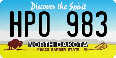 ND license plate HPO983
