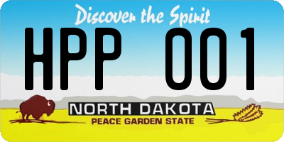 ND license plate HPP001
