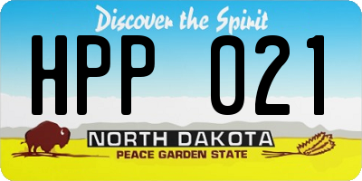 ND license plate HPP021