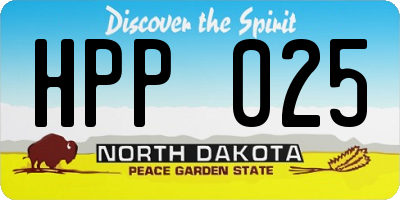 ND license plate HPP025