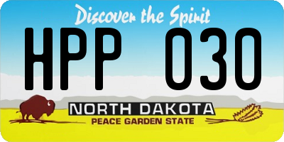 ND license plate HPP030