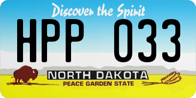 ND license plate HPP033