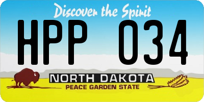 ND license plate HPP034