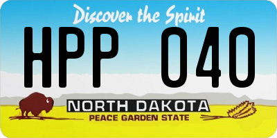 ND license plate HPP040