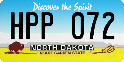 ND license plate HPP072