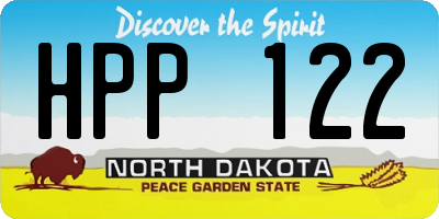 ND license plate HPP122