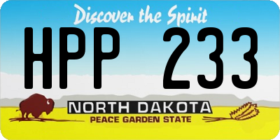 ND license plate HPP233