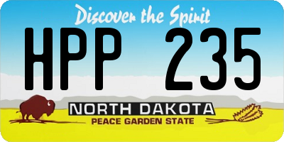 ND license plate HPP235