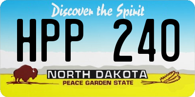 ND license plate HPP240