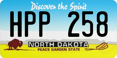 ND license plate HPP258