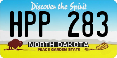 ND license plate HPP283