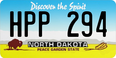 ND license plate HPP294