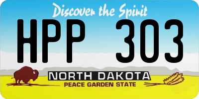 ND license plate HPP303