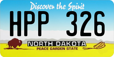 ND license plate HPP326