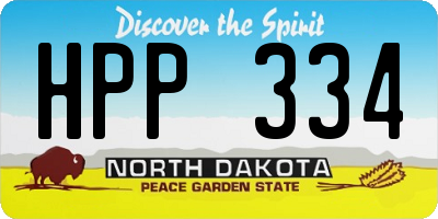 ND license plate HPP334