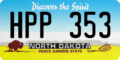 ND license plate HPP353