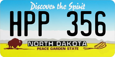 ND license plate HPP356