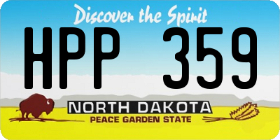 ND license plate HPP359