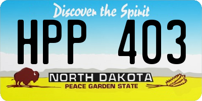 ND license plate HPP403