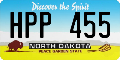 ND license plate HPP455
