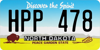 ND license plate HPP478